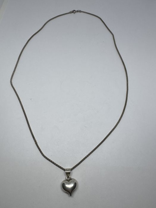 сребърен дамски синджир с висулка сърце italy 4.49гр 925