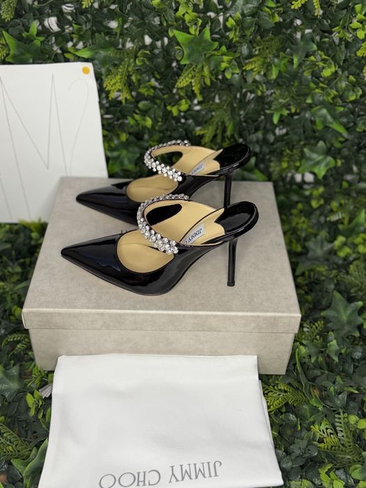Pantofi/Sandale Jimmy Choo Bing crystal-embellished patent leather pumps