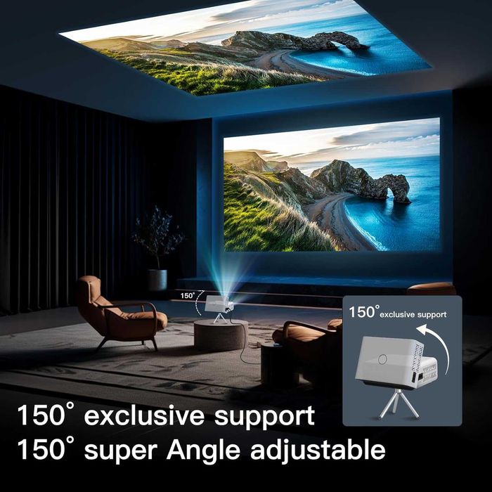 4K LED проектор LYNCAST с WIFI и Bluetooth Вграден Android TV 11