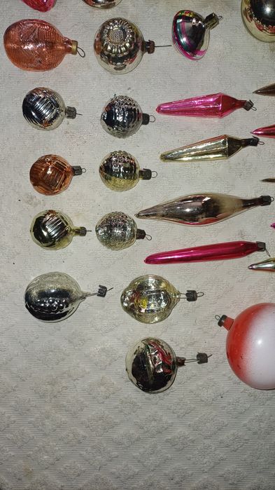 Елочные ёлочные игрушки СССР из стекла стекляная подвесная