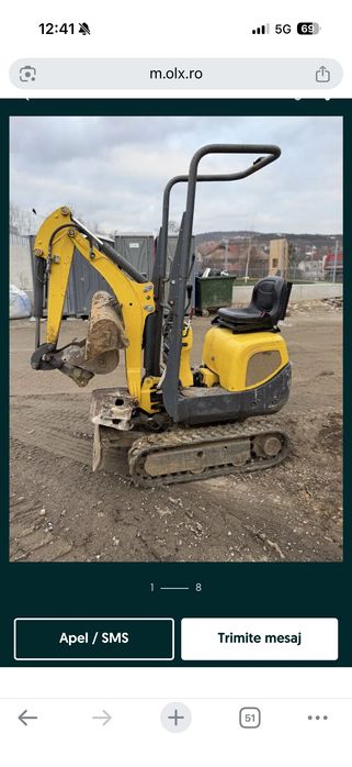 Miniexcavator Wacker Neuson 2018 1tona motor Yanmar