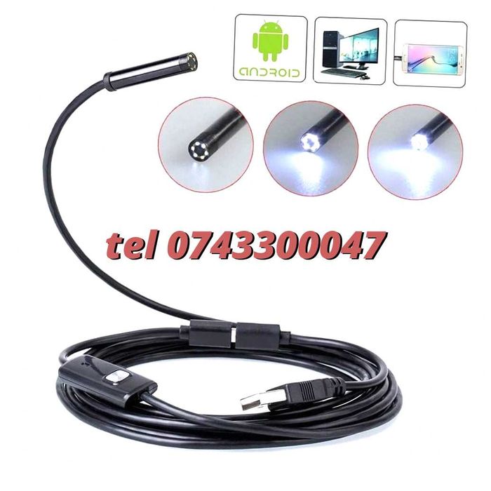 Camera Endoscopica, Rigida De Inspectie Android/ Pc Micro Port Usb 2 M Piesa Service Pentru Compatibilizare Montaj -Universal Port Montaj