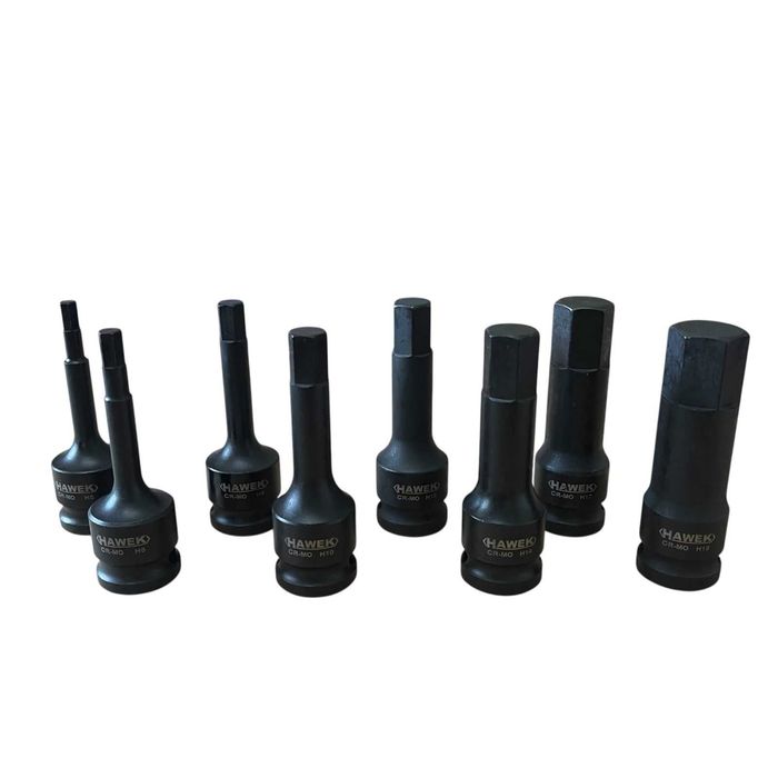 Комплект ударни битове 1/2 – шестограм 8 части HAWEK