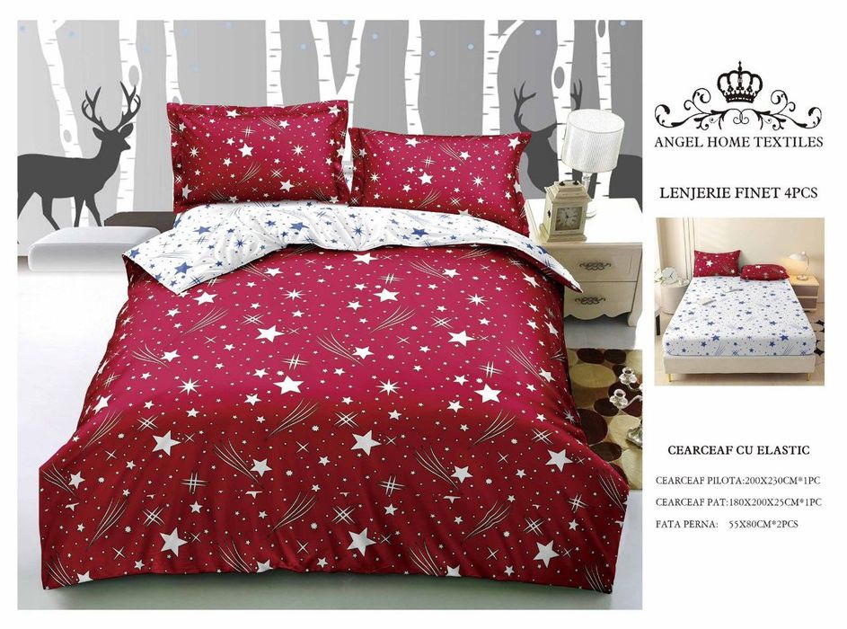 Set lenjerie de pat 4 piese