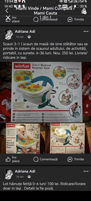Scaun transformabil pentru bebeluși cu diverse activități