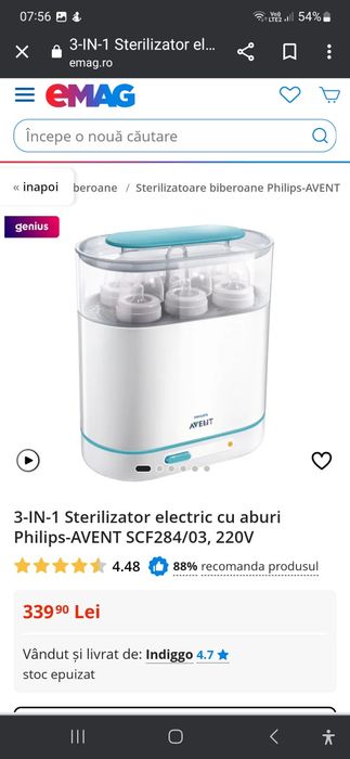 Sterilizator AVENT cu design modular 3 in 1;