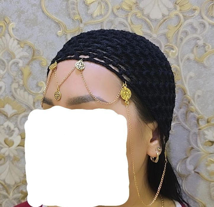 Вязанная такия, косынка
