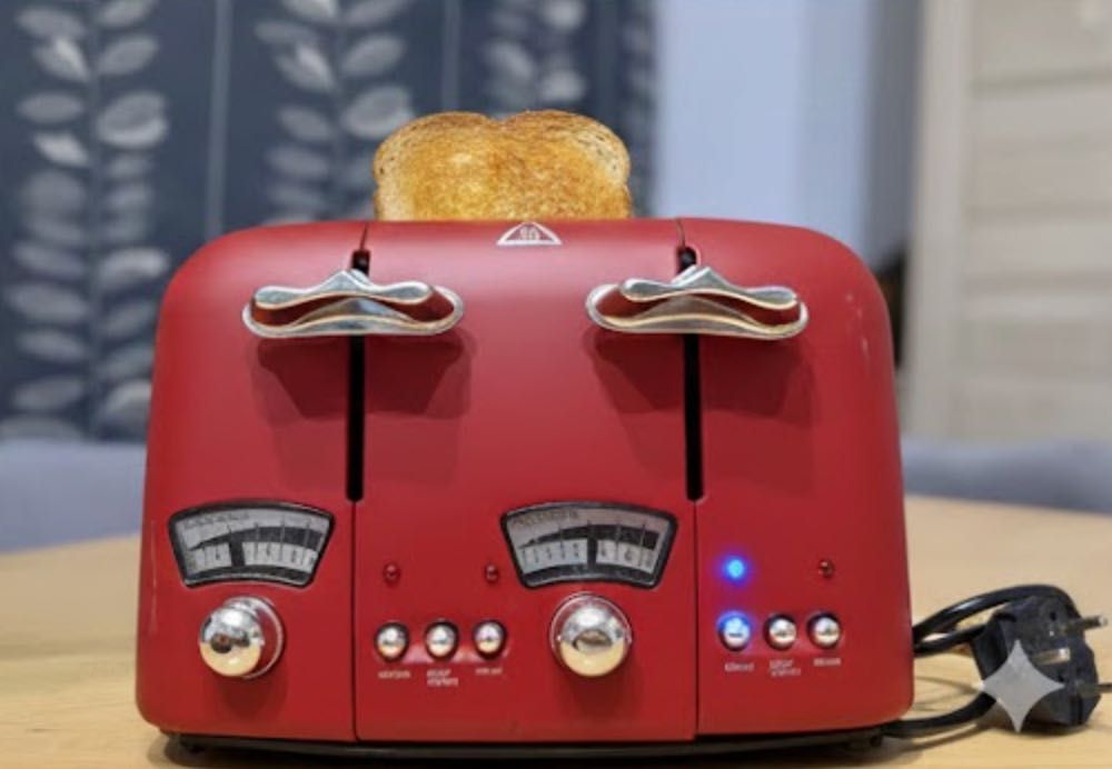 Prăjitor pâine DeLonghi - Design Retro Premium – 4 Fante, 1600W, funcție dezghețare