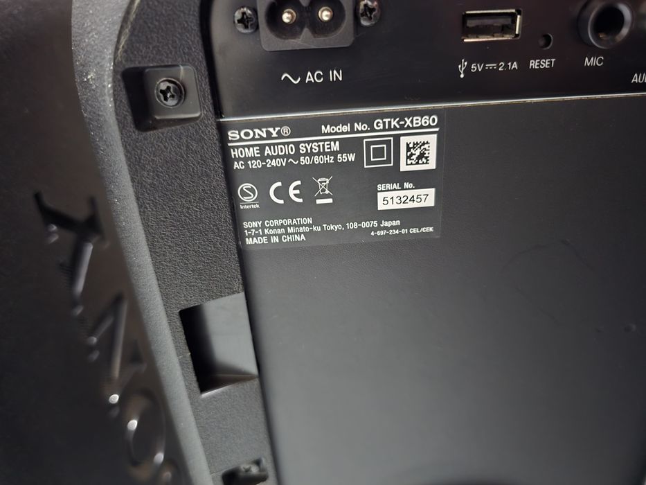 Sony GTK-XB60 – boxe party Bluetooth, EXTRA BASS