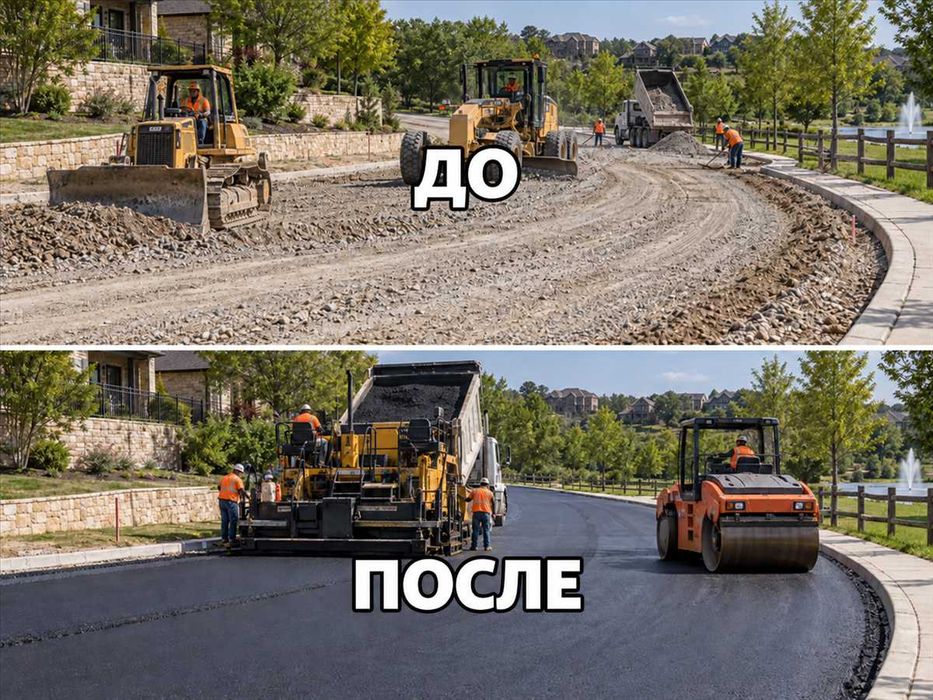 Асфальтирование дорог дорожно-ремонтные работы укладка асфальта улиц