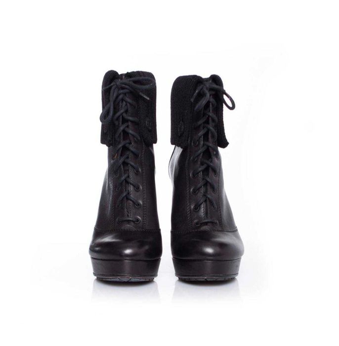 Черные кожаные ботильоны Gucci