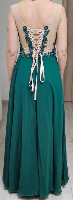 Официална зелена рокля