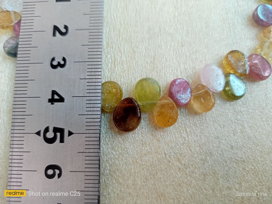 Бусы из натурального турмалина.