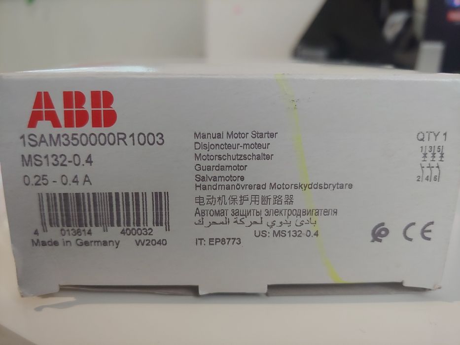 ABB 1SAM350000R1003 MS132-0.4 Ручной пускатель