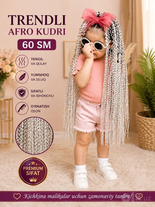 Afro kanekalon tayyor sochlarni o'rish uchun