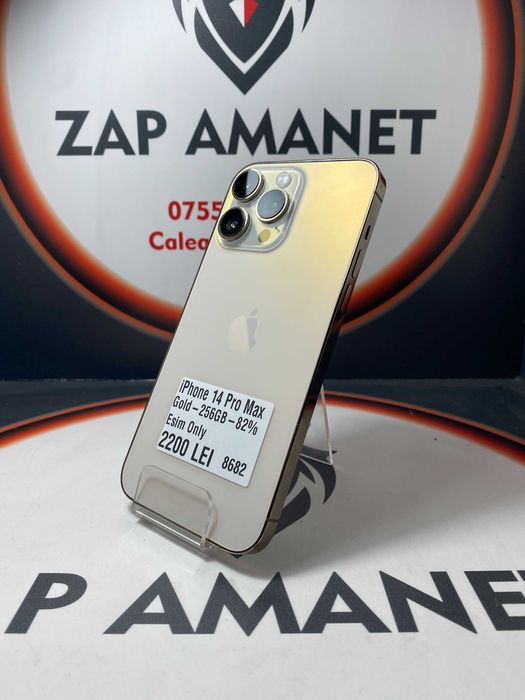 Zap Amanet Vitan - iPhone 14 Pro Max - Gold - 256Gb - 82% - eSim only