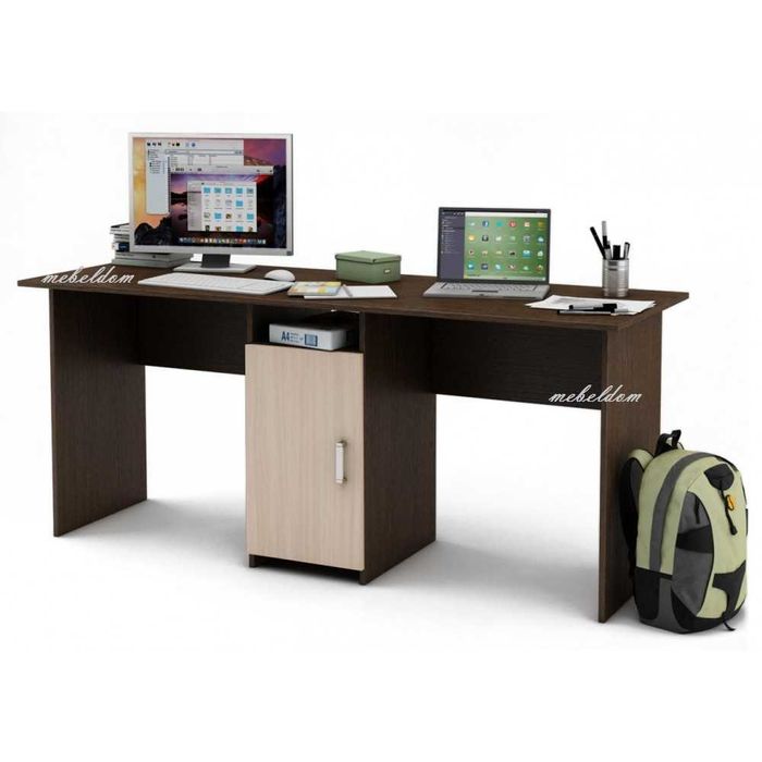 Бюро 175см. за двама с плавна врата(код-1186)