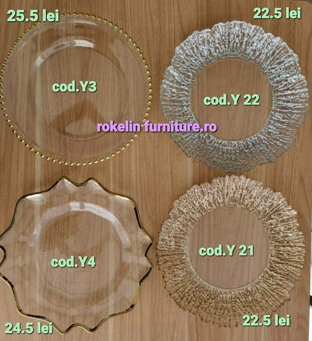 Firma vinde minim 100 buc.platouri suport decor - sticla 33 cm