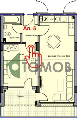Южен двустаен апартамент с АКТ 16 в района на Аязмото