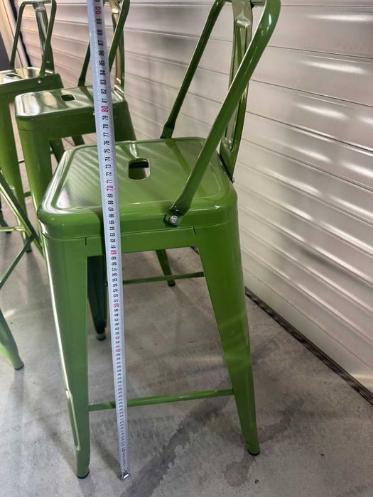 Комплект 5бр. бар столове с облегалка - Зелени. С дребни транспортни драскотини, цената е за целия комплект !