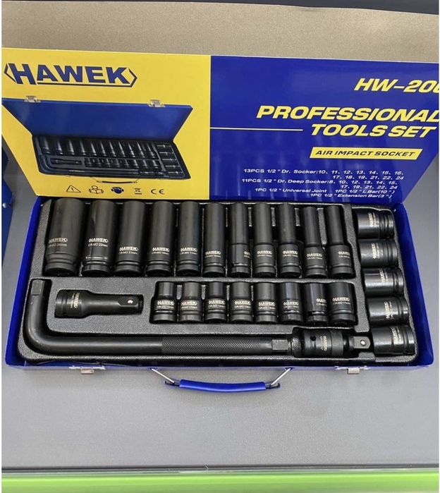 Комплект гедоре 1/2 с ударни вложки 27 ч