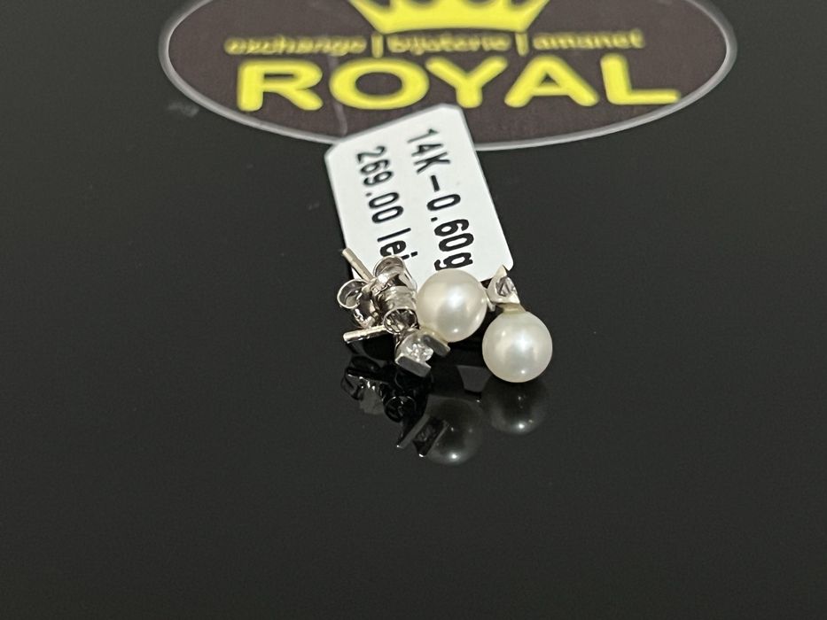 Bijuteria Royal CB : Cercei damă aur 14K 585  0,60 gr
