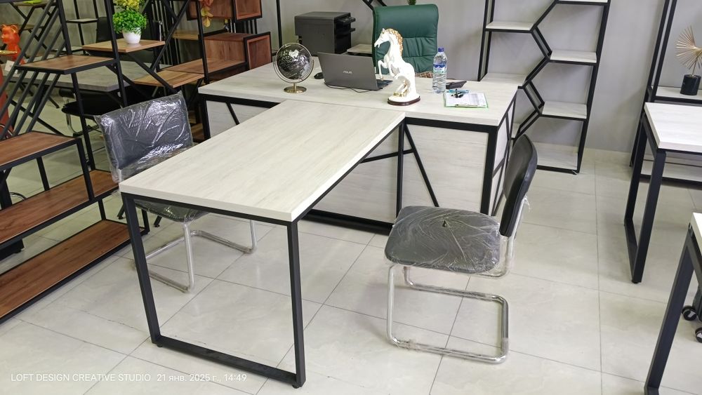 Комплект 3в1 руководителя слтиле лофт стол тумба стеллаж директора