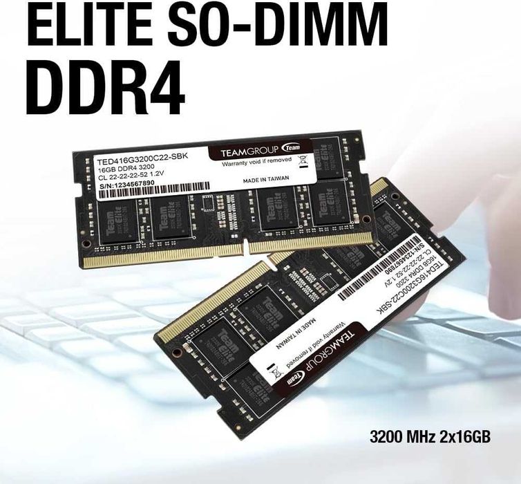 Оперативная память TEAMGROUP Elite DDR4 so-dimm 8GB Single 3200MHz