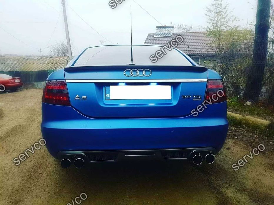 Prelungire spoiler tuning sport bara spate Audi A6 C6 4F ABT Sedan S line RS6 S6 2004-2008 ver. 2