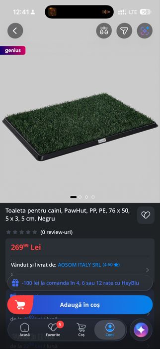 Toaleta pentru caini, PawHut, PP, PE, 76 x 50, 5 x 3, 5 cm, Negru