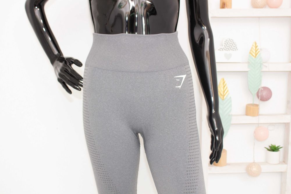 Gymshark дамски клин сив безшевен висока талия за фитнес и спорт S
