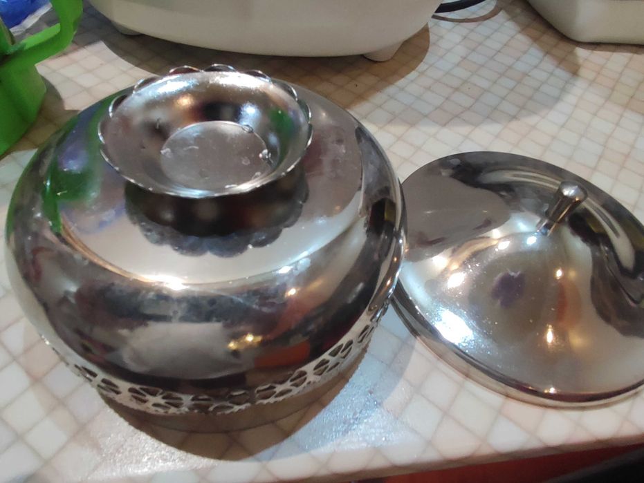 Сахарница  СССР мельхиор стекло