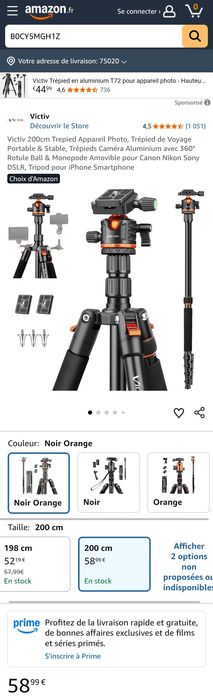 Статив за камера и смартфон Victiv 200 cm (2-в-1) статив и монопод