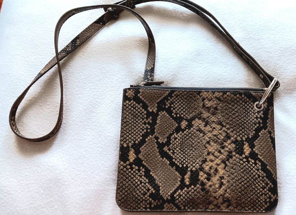 Geanta Piele Naturala H&M Crossbody, Calitate Premium, Piele Sarpe