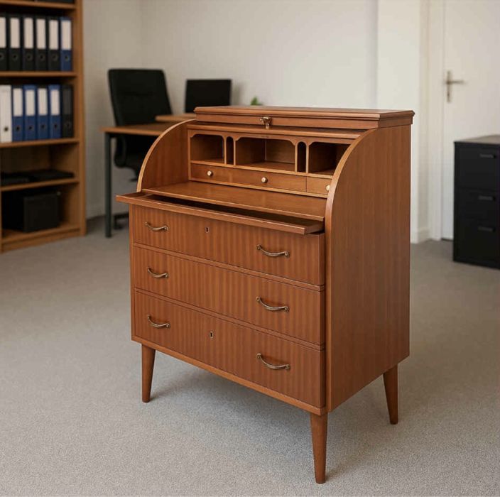 Винтидж ролтоп бюро / Секретер от масивно дърво