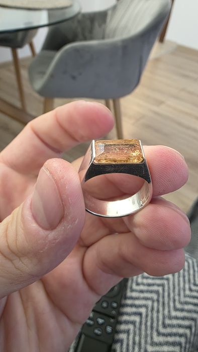 Inel argint cu piatra topaz imperial