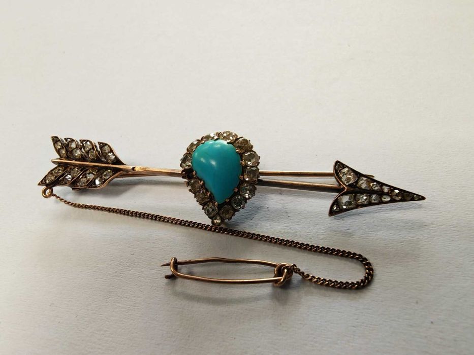 ***АНТИКА С ДИАМАНТИ*** Златна брошка Навахо