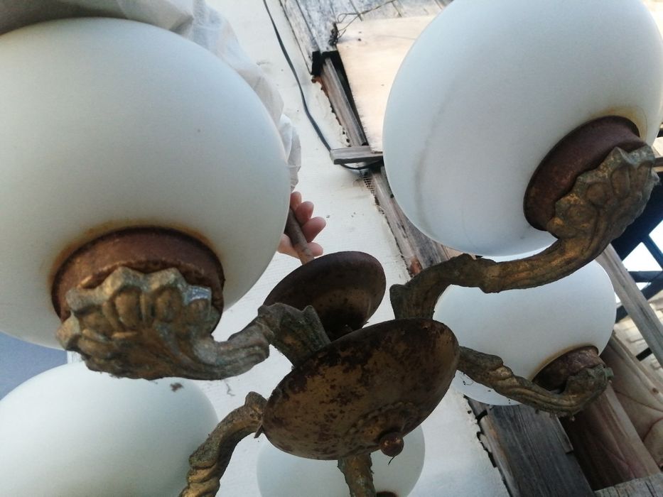 Бронзовая люстра послевоенных лет