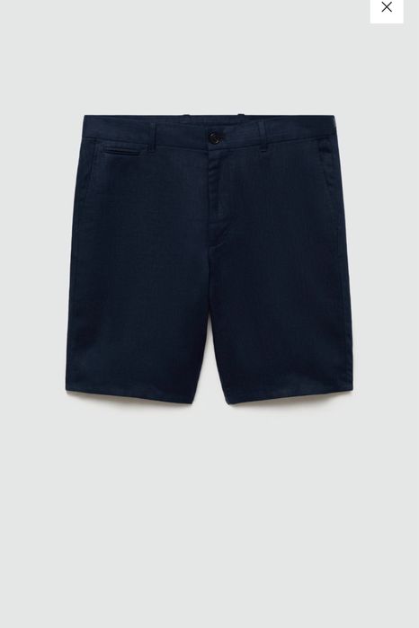 Pantalon in 100% bleumarin Mango