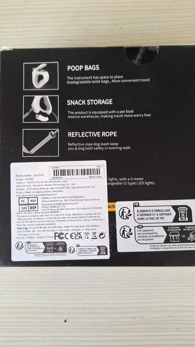 Автоматичен повод за куче 5м,  за 35-40кг, светещ с LED