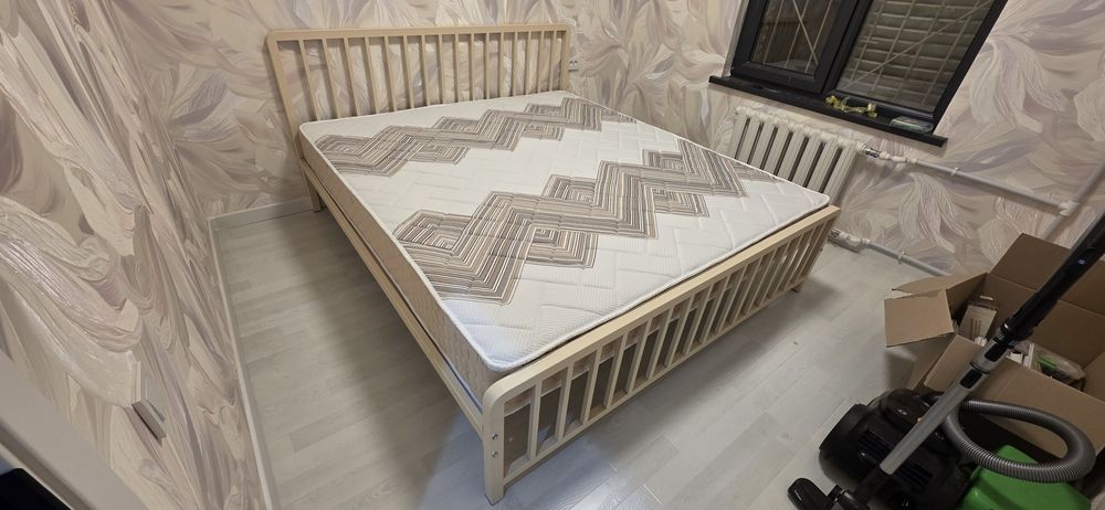 Металлическая двуспальная кровать. Темир Калават. Лофт  Стиль.  Loft