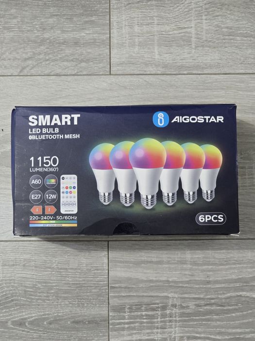 Set 6 becuri inteligente Aigostar Mesh 12W E27 – Alexa & Bluetooth