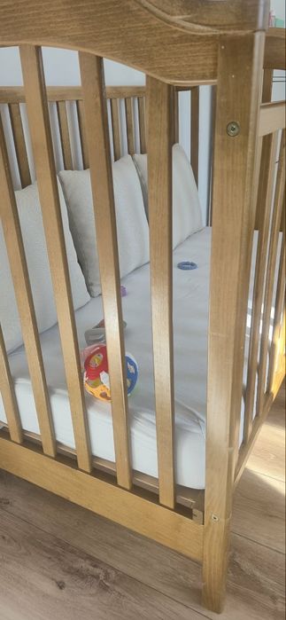 Patut copii lemn masiv 120 x 60 CM + saltea