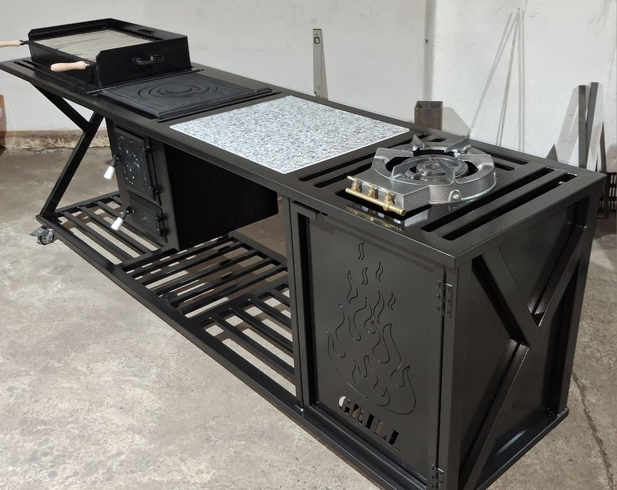 Ansamblu gratar soba taraneasca pirostrie gaz