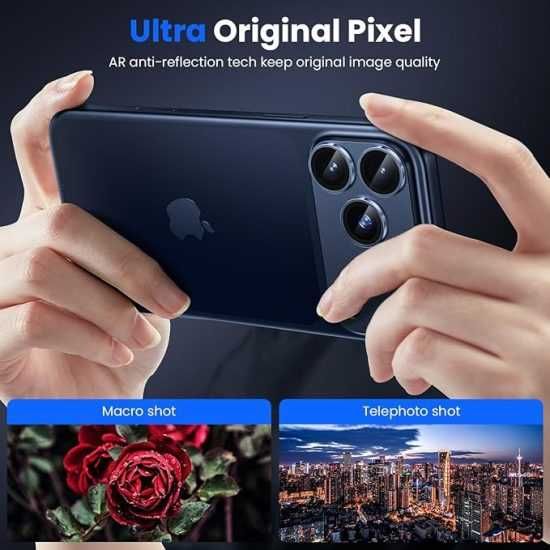 Folie iPhone 17 Pro Max, Sticla Securizata pentru camera Foto Albastru