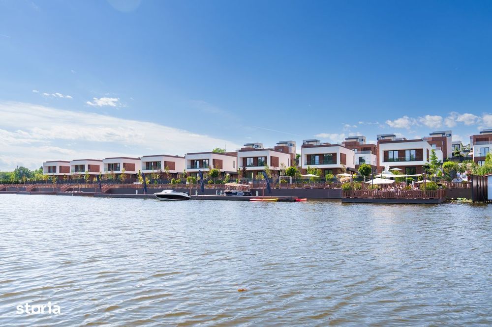 Ansamblu finalizat de vile la Snagov- deschidere la lac, ponton