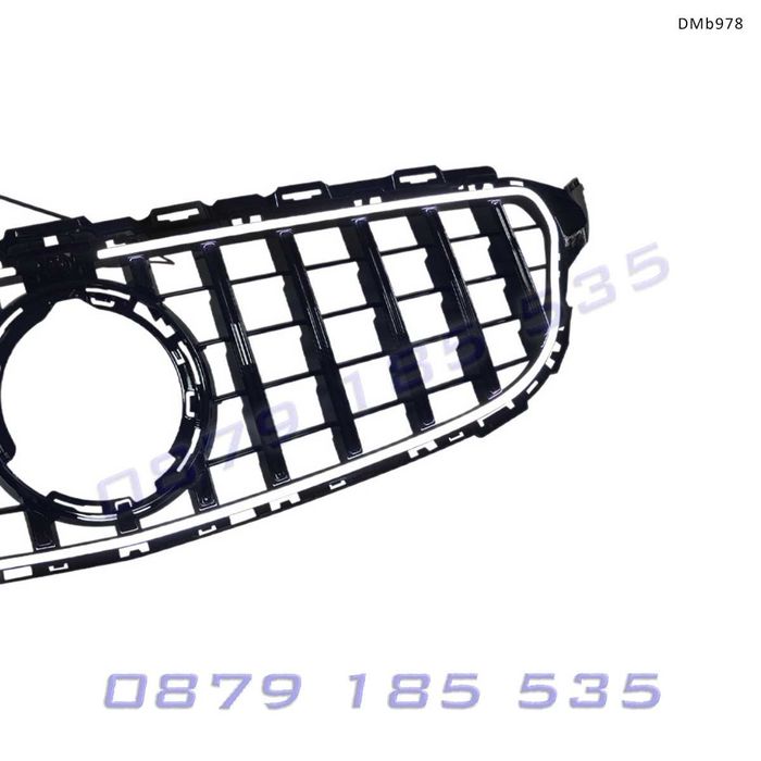 Предна решетка GT стил с LED светлина за Mercedes C W205 2015-2021, черен гланц – DMb978 светеща тунинг мерцедес ц клас tuning predna reshetka