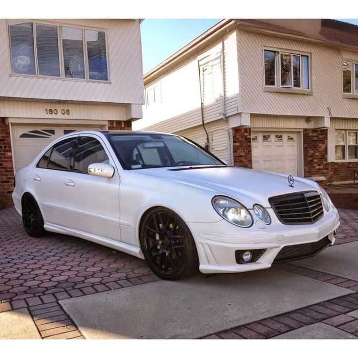 Черна решетка за Mercedes E-Class W211 Facelift (2007-2009) – Gloss Black, черен гланц w211 фейс, амг, amg
