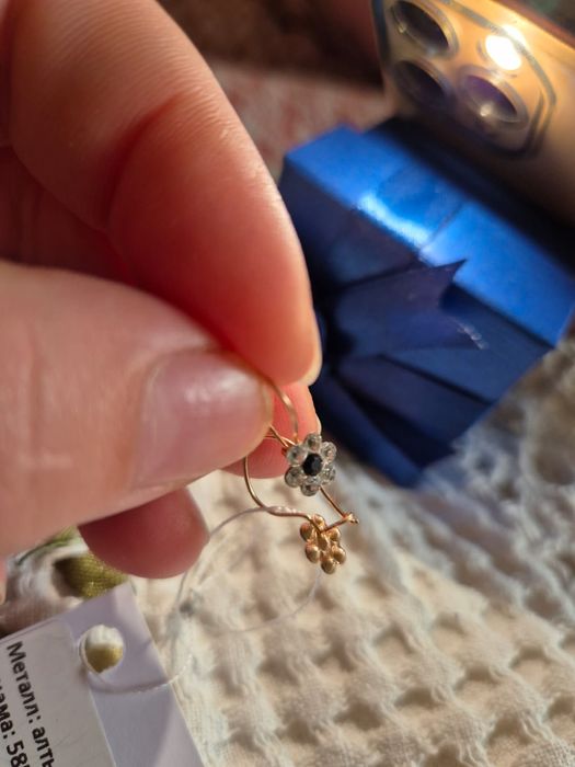 Серьги  детские золотые