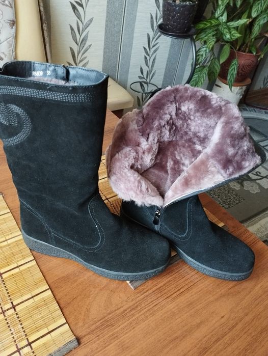 Сапоги зимнии замша